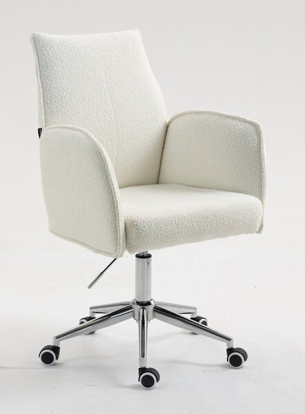 HR280K Krémszínű modern boucle szék krómozott lábbal