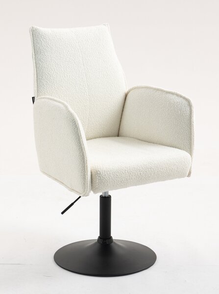 HR280N Krémszínű modern boucle szék fekete lábbal
