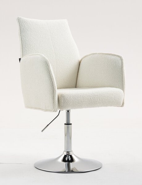 HR280N Krémszínű modern boucle szék krómozott lábbal