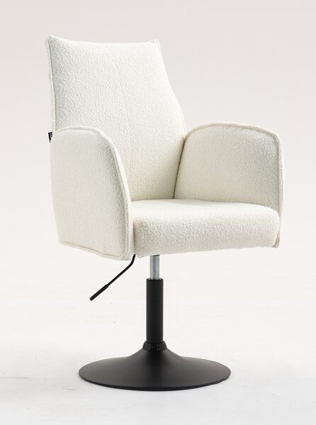 HR280N Krémszínű modern boucle szék fekete lábbal