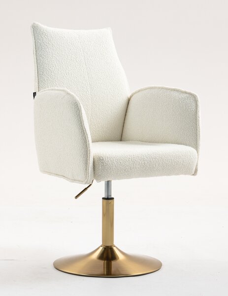 HR280N Krémszínű modern boucle szék arany lábbal