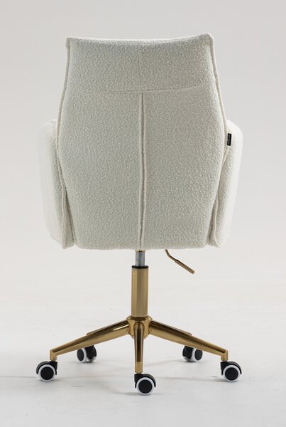 HR280K Krémszínű modern boucle szék arany lábbal