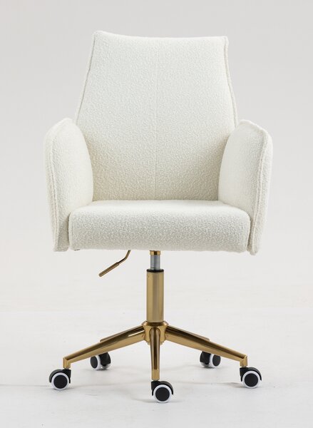HR280K Krémszínű modern boucle szék arany lábbal
