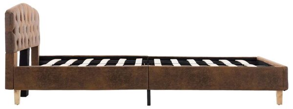 VIDAXL Barna Művelúr Ágykeret - 120x200 cm