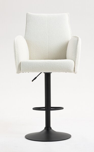 HR280W Krémszínű modern boucle szék fekete lábbal