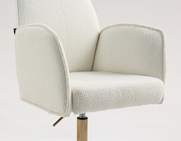 HR280K Krémszínű modern boucle szék arany lábbal