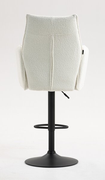 HR280W Krémszínű modern boucle szék fekete lábbal