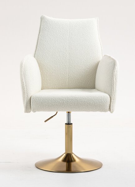 HR280N Krémszínű modern boucle szék arany lábbal