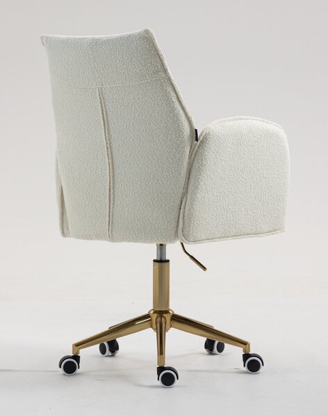 HR280K Krémszínű modern boucle szék arany lábbal