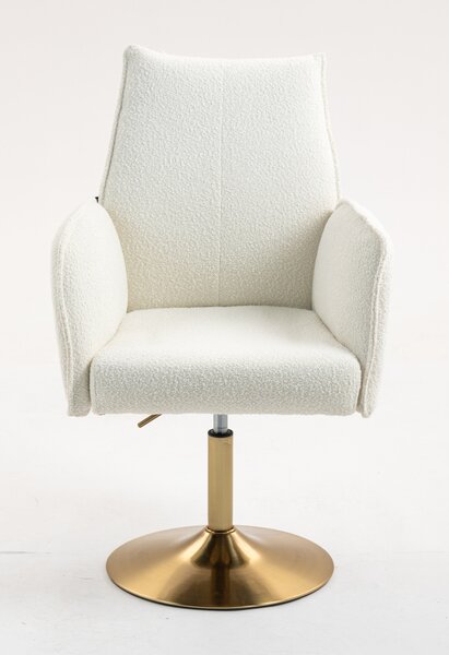 HR280N Krémszínű modern boucle szék arany lábbal