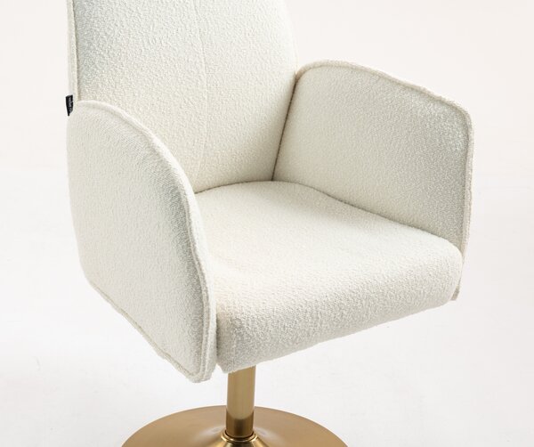 HR280N Krémszínű modern boucle szék arany lábbal
