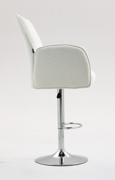 HR280W Krémszínű modern boucle szék krómozott lábbal