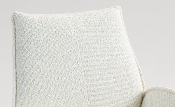 HR280KW Krémszínű modern boucle szék fekete lábbal
