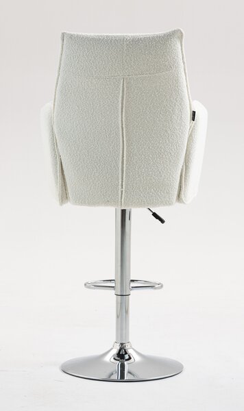 HR280W Krémszínű modern boucle szék krómozott lábbal
