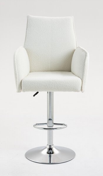 HR280W Krémszínű modern boucle szék krómozott lábbal
