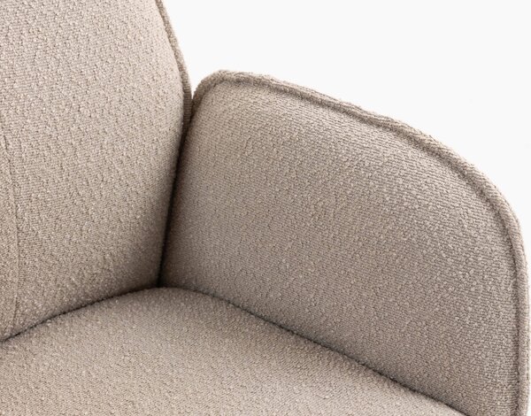 HR280K Latte modern boucle szék arany lábbal