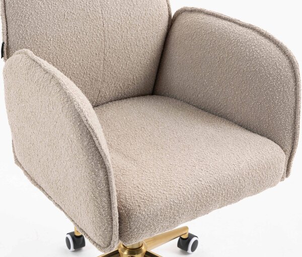 HR280K Latte modern boucle szék arany lábbal