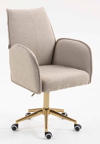 HR280K Latte modern boucle szék arany lábbal
