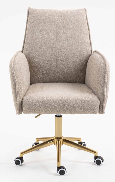 HR280K Latte modern boucle szék arany lábbal