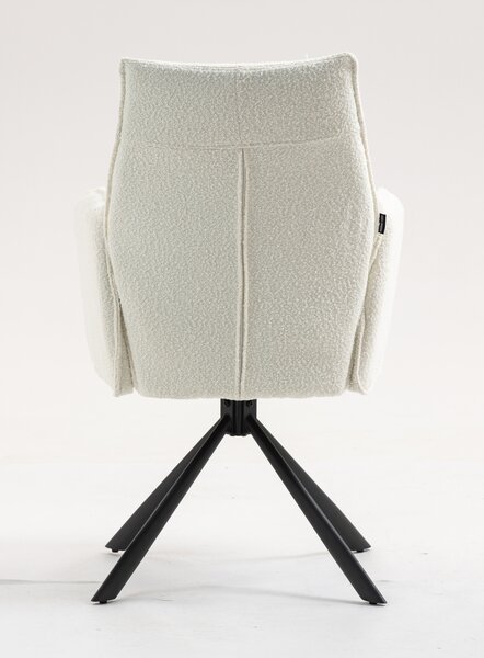 HR280 CSILLAGLÁB Krémszínű modern boucle szék fekete lábbal