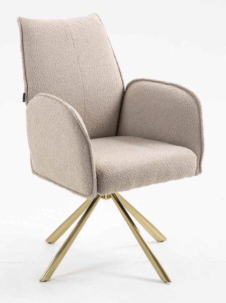 HR280 CSILLAGLÁB Latte modern boucle szék arany lábbal