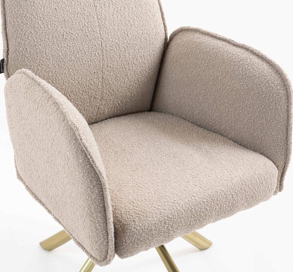 HR280 CSILLAGLÁB Latte modern boucle szék arany lábbal