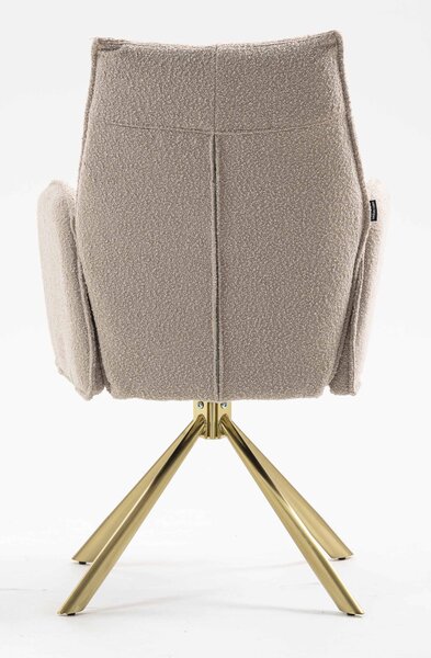 HR280 CSILLAGLÁB Latte modern boucle szék arany lábbal