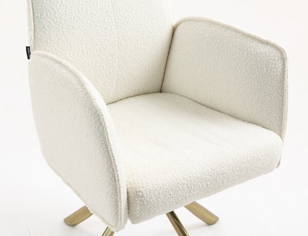 HR280 CSILLAGLÁB Krémszínű modern boucle szék arany lábbal