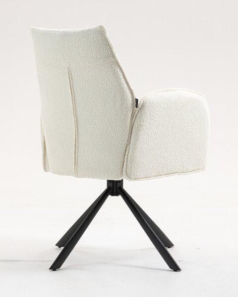 HR280 CSILLAGLÁB Krémszínű modern boucle szék fekete lábbal