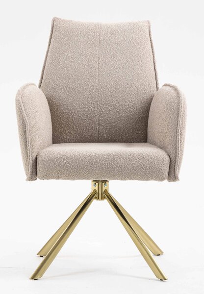 HR280 CSILLAGLÁB Latte modern boucle szék arany lábbal