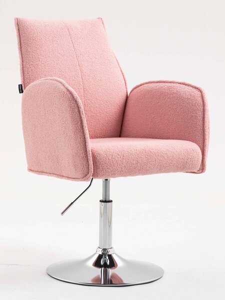 HR280N Púder Rózsaszín modern boucle szék krómozott lábbal