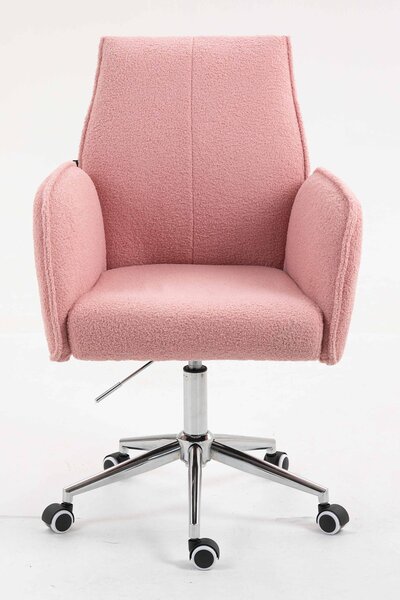 HR280K Púder Rózsaszín modern boucle szék krómozott lábbal