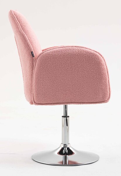 HR280N Púder Rózsaszín modern boucle szék krómozott lábbal