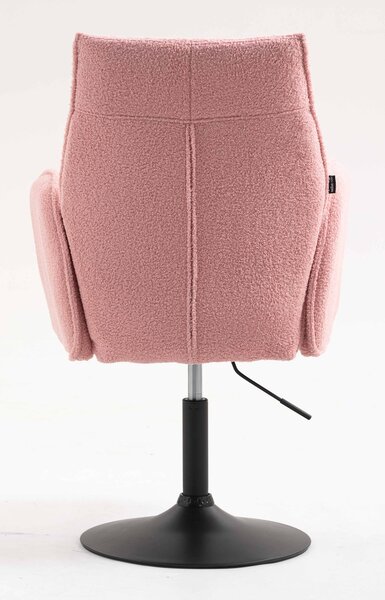 HR280N Púder Rózsaszín modern boucle szék fekete lábbal