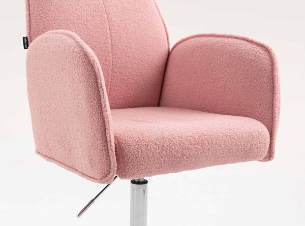 HR280K Púder Rózsaszín modern boucle szék krómozott lábbal