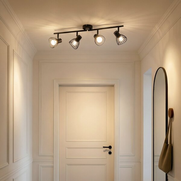 Mennyezeti Lámpa Lindby, Piena, dimmable, Fekete, Étkező, Fém, Modern