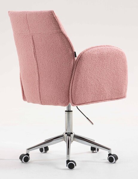 HR280K Púder Rózsaszín modern boucle szék krómozott lábbal