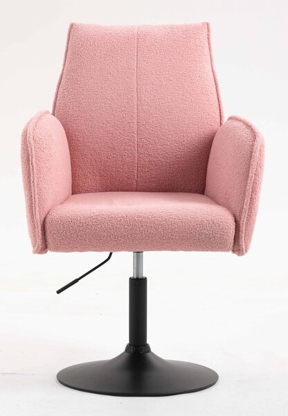 HR280N Púder Rózsaszín modern boucle szék fekete lábbal