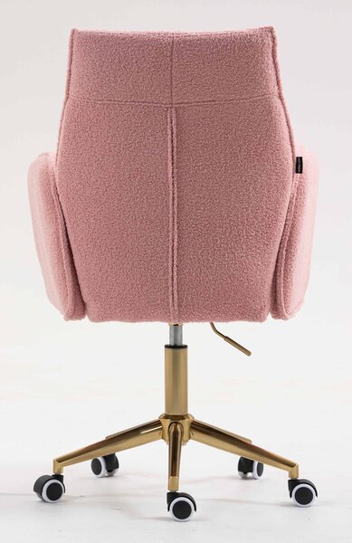 HR280K Púder Rózsaszín modern boucle szék arany lábbal