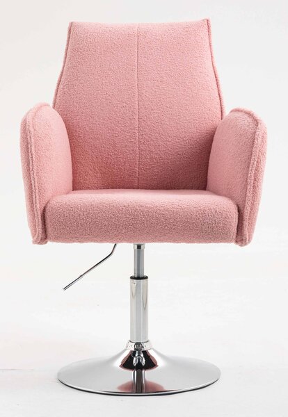HR280N Púder Rózsaszín modern boucle szék krómozott lábbal
