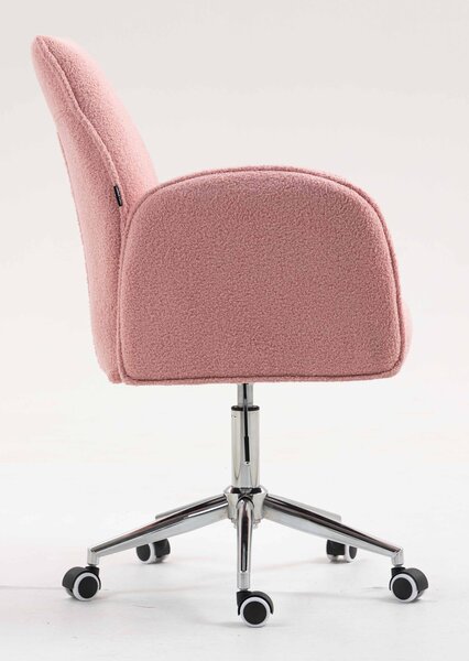 HR280K Púder Rózsaszín modern boucle szék krómozott lábbal