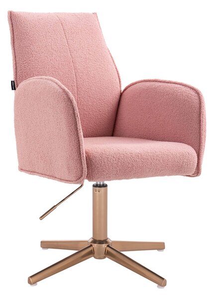 HR280CROSS Púder Rózsaszín modern boucle szék arany lábbal