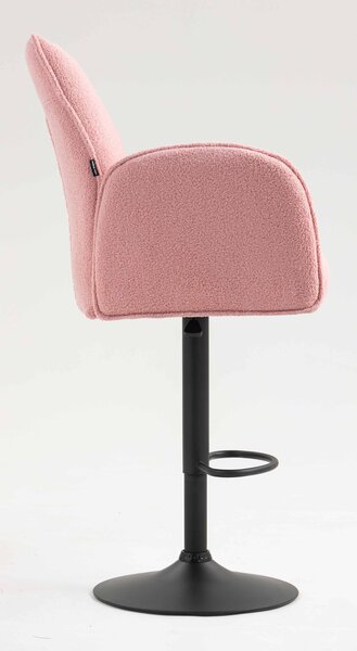 HR280W Púder Rózsaszín modern boucle szék fekete lábbal