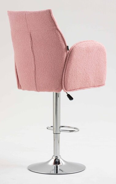 HR280W Púder Rózsaszín modern boucle szék krómozott lábbal