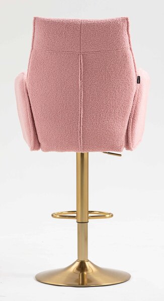 HR280W Púder Rózsaszín modern boucle szék arany lábbal