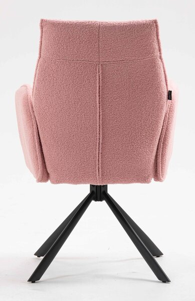 HR280 CSILLAGLÁB Púder Rózsaszín modern boucle szék fekete lábbal