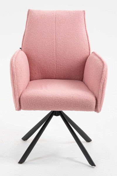 HR280 CSILLAGLÁB Púder Rózsaszín modern boucle szék fekete lábbal