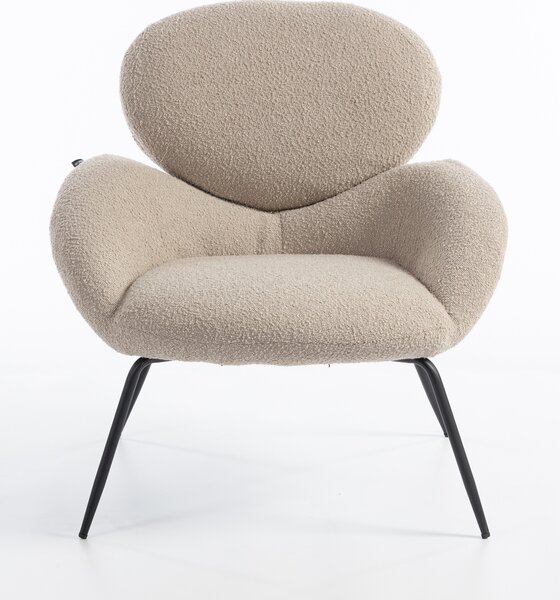 HR2045 Latte modern boucle szék fekete lábbal