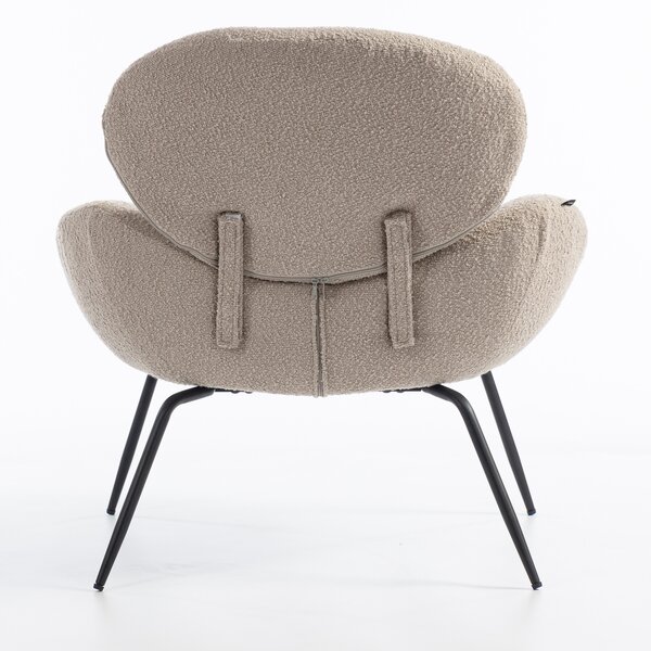 HR2045 Latte modern boucle szék fekete lábbal