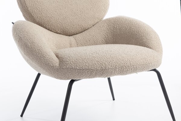 HR2045 Latte modern boucle szék fekete lábbal